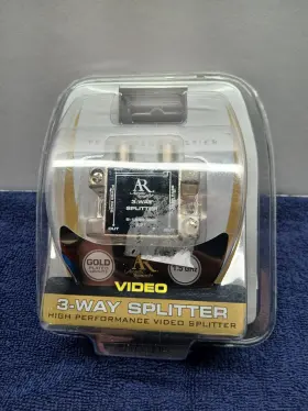 Acoustic Research Ap231 3-way Video Splitter Gold Plated Dc Power Pass Coaxial F