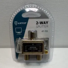 Antop At-705 2-way Coaxial F Splitter 5-2050mhz Gold-plated Dc Pass