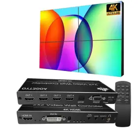 2X2-4K AOGETYO Video Wall Controller Hdmi Dvi Makes Tv Disp