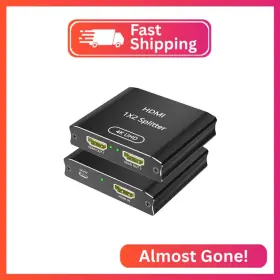 Aukokioula Hs-402 Hdmi Splitter 1 In 2 Out 4k 30hz Dual Monitors Aluminum Support Aukokioula Hs-402 Hdmi Splitter 1 In 2 Out 4k 30hz Dual Monitors Aluminum Support