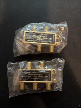 Channel Master Cm7994 2 Pack 4way Splitter 5-1000 Mhz 1 In 4 Out Cable Coaxial