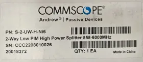 S-2-UW-H-NI6 COMMSCOPE Pim High Power Splitter #2