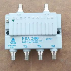 Electroline Eda-2400 Eda 2400 Amplified 4-way Cable Splitter Drop Amp Coaxial F