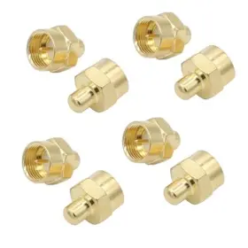 Exgoofit S00884 Coax Cable Caps Gold Pated F Type 75ohm Terminator Cover-pack 8