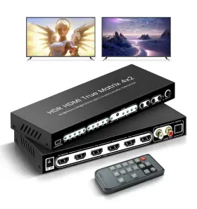 Ferrisa Hdmx0101n 8k Hdmi Matrix 4x2 Switch 4k120hz Hdr10 Dolby Vision Atmos Arc Cec