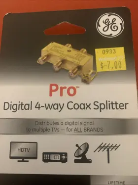 33527 GE Jasco Pro Digital Coaxial Cable Splitter
