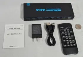 GOZJ7 GROZA Video Matrix Switch Monitor Remote Control Quad
