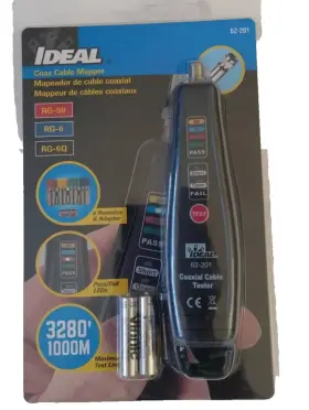 62-201 IDEAL Coaxial Cable Tester Mapper Remotes