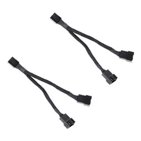 Jbtek El0800 All Black Sleeved Pwm Fan Splitter Cable 1 To 2 Converter Pack