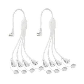 KUNCAN-4WS-1.5FT-WH KUNCAN Outlet Splitter Angled Flat