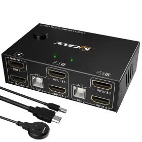 KC-KVM202-B MLEEDA Dual Monitor Kvm Switch Hdmi Port Usb