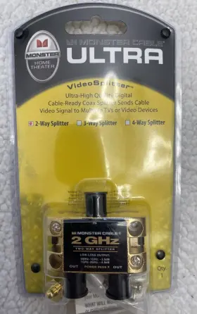 050644415401 MONSTER Cable Ultra Splitter Tv Satellite