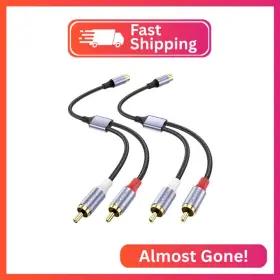 Moswag 781044205551 Rca Splitter 1 Female To 2 Male Pack Y Audio Video Cable