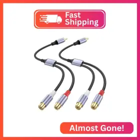 Moswag 781044205575 1 Male To 2 Female Rca Y Splitter Cable Audio Video Adapter