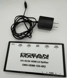 Ocean Matrix Omx-hdmi-1x4-4k2 1x4 Hdmi 2.0 4k/2k Splitter Hdr Edid