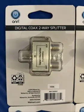 ONA17AV002 ONN Digital Coax Splitter Single Cable Satellite #2
