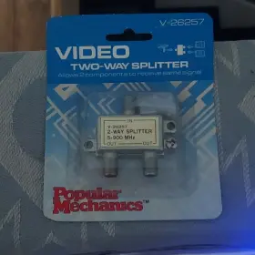 V-26257 POPULAR MECHANICS Coaxial Video Splitter Cable Tv Vcr