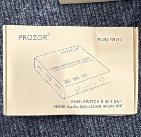 Prozor Pst073 3x1 Hdmi Switch Audio Extractor Av Splitter 4k 30hz