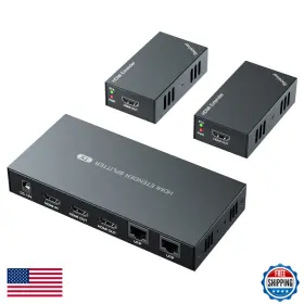 Pwaytek B087fvwqct Hdmi Extender Splitter 1x2 1080p60hz Over Cat 5e/6/7 Ethernet Cable 50m