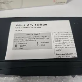 151976 RADIOSHACK Video Stereo Audio Selector Nos #3