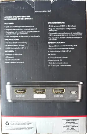 600603215872 ROCKETFISH Hdmi Splitter Ultra Hdr #2