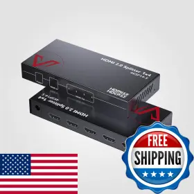 V Av Access B07cbbqf1b 4k60hz/1080p120hz Hdmi 2.0 Splitter 1 In 4 Out Auto Downscaler