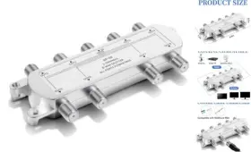 Vin Beauty 5003nllr8268 8-way Coaxial Cable Splitter 5-2400mhz 8 Ports Mini Digital Work