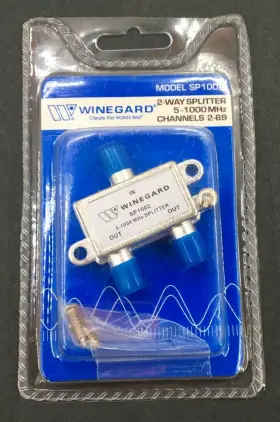 Winegard 615798101961 Sp1002 2-way Indoor Tv-cable Spitter 5-1000mhz Channels 2-69 Rv Camper