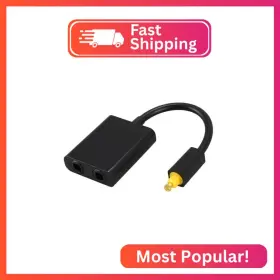 Wsjiabofux 792483282492 Black Digital Spdif Optical Audio Splitter 2 Way Toslink Ada