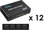 Keliiyo (lot Of 12) Hdmi Splitter 1 In 4 Out 4k Hd 1080p 4-port. Fixed Price $69.99.