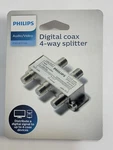Philips Digital Coax 4-way Splitter Up To 4 Devices Audio/video For Co-ax Cables. Fixed Price $11.39.
