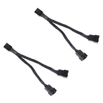 All Black Sleeved Pwm Fan Splitter Cable 1 To 2 Converter Pack. Fixed Price $11.21.