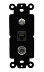 3 Ports 3-5mm Cat6 Coax Rocker Wall Plate Black. Fixed Price $19.76.