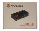 Av Access 4ksp14-d Hdmi Splitter 1x4 4k2k. Fixed Price $23.97.