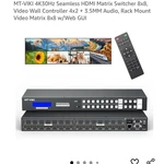Mt-viki 8x8 Seamless Hdmi Matrix Switcher 4k30hz Rack-mountable Digital. Fixed Price $384.00.