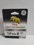 4-way Coaxial Cable Splitter, Ge Digital 2.5 Ghz 5-2500 Mhz, Rg6 Compatible Gold. Fixed Price $14.00.