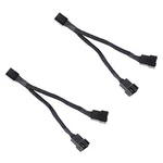 All Black Sleeved Pwm Fan Splitter Cable 1 To 2 Converter Pack Pc Cooling New. Fixed Price $8.02.