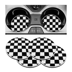 Rdxcv 4 Pcs Car Cup Coasters, 2.76 Inch Shockproof Auto 4pcs, Checkerboard. Fixed Price $8.54.