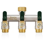 Heavy Duty Brass Nickel Plated Garden Hose Splitter 3 Way T Adapter Connector. Fixed Price $50.99.