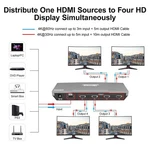 1 In 4 Out Hdmi 2.0 Splitter Amplifie Support 4k 60hz 4:4:4 Hsp0104a1u Tesmart. Fixed Price $21.95.