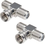 Coaxial Cable Splitter, Tv Splitter 2 In 1 Out 2-pack F Type Pack, Silver. Fixed Price $9.82.