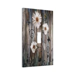 Rustic Plank Texture Floral Butterfly Daisy Single Toggle Wall Plates Country.... Fixed Price $23.36.