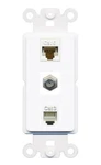3 Ports Cat6 Coax Phone Rocker Wall Plate White. Fixed Price $19.77.