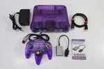 Nintendo 64 Clear Purple Console N64 Controller Ac S-video To Hdmi Adapter Cable. Fixed Price $167.99.