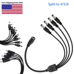 1:4/1:5/1:8 Dc Power Splitter Cable Cord 5.5x2.1mm Adapt For Cctv Camera Dvr Led. Fixed Price $8.72.