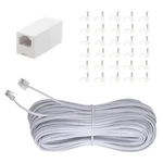 Yumiwoow Telephone Extension Cord Phone Cable Line 50ft/white/1pack, White. Fixed Price $14.22.