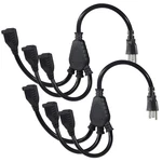Kuncan 3-outlet Splitter Extension Cord - 3 Prong 1 To Way Black 2-pack. Fixed Price $30.15.