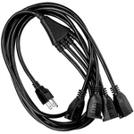 4 Way Power Splitter 1 To Outlet 6 Ft Long Extension Cord Black Sjt 16 Awg. Fixed Price $34.39.