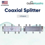 6 Way Power Pass Coaxial Splitter Tv 5-2300mhz Satellite Rg6 Rg59 Cable. Fixed Price $14.15.