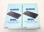 Lot Of 2 Onn. 4-device Hdmi Switch 10009478 With Remote Control New. Fixed Price $24.00.